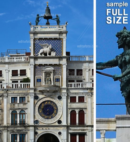Venice Clock Tower, built in 1499 by architect Mauro Codussi. Photos after the restoration of 2006.