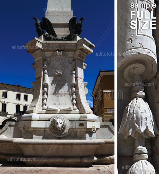 Lonigo, war memorial, located in Piazza Garibaldi, Veneto, Italy.