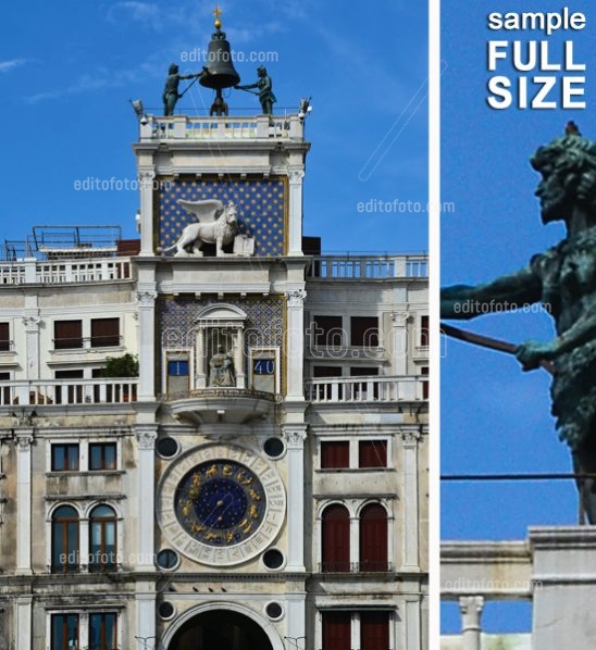 Venezia, Torre dell'Orologio, realizzato nel 1499 dall'architetto Mauro Codussi. Foto dopo il restauro del 2006.