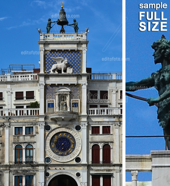 Venezia, Torre dell'Orologio, realizzato nel 1499 dall'architetto Mauro Codussi. Foto dopo il restauro del 2006.