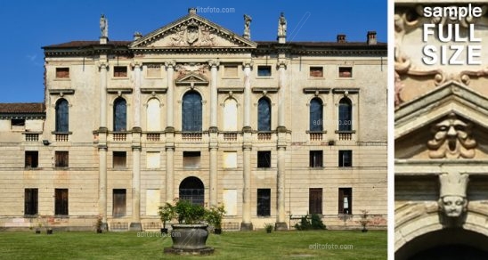 Villaverla. Villa Ghellini è una villa veneta in provincia di Vicenza. Rappresenta il capolavoro di Antonio Pizzocaro, sebbene sia incompiuta. Veneto, Italia.